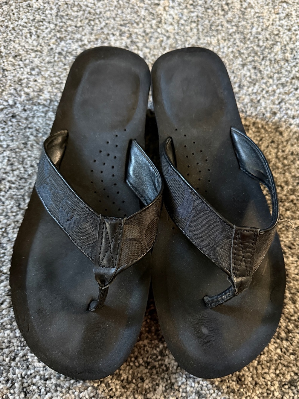 Coach Black wedge Flip-Flop Sandals